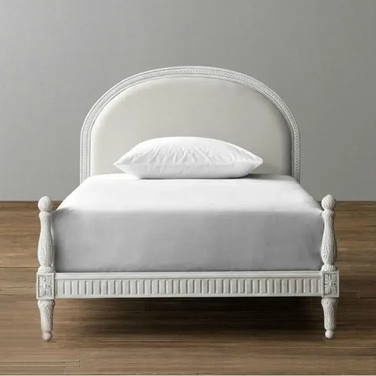 American, French, log carved children's princess   high-end girl single solid wood bed, oak bed, all solid wood