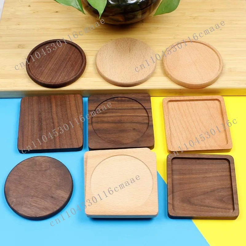 Black walnut coaster, Kung Fu tea cup holder,wooden thermal insulation pad,cup holder,dining table,dishes,thermal insulation pad