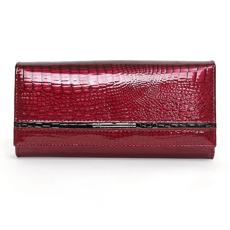 Portafoglio da donna di marca di lusso borsa a mano in vera pelle portafoglio lungo da donna in vera pelle di mucca per monete e carte