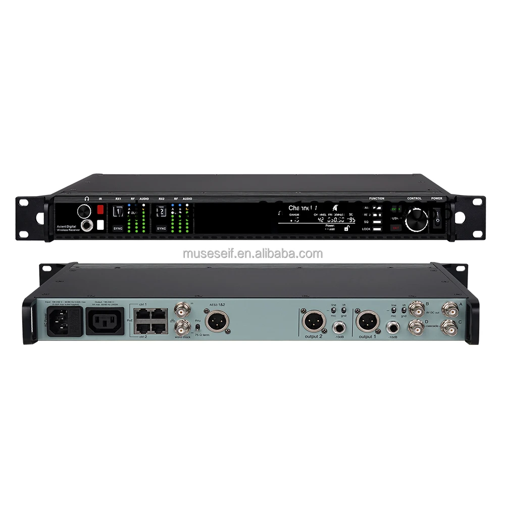 AD4D-3 2 Dual Channel Uhf True Diversity Digital Wireless Karaoke Microphone Metal Wireless Mic With Ksm8 for Performance