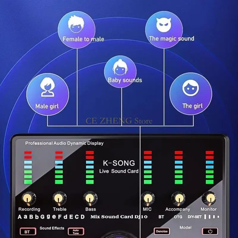 E56B Computer Cell Phone Mixer Sound Cards Clear Voice Widely for Tablet Laptop Computer