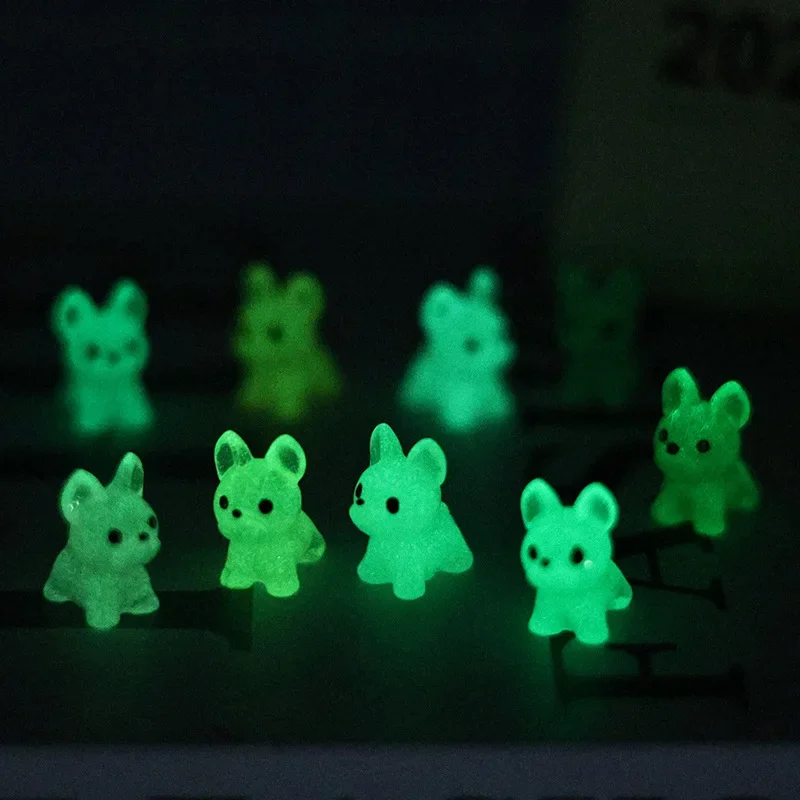 50PCS Luminous  Mini French Bulldogs Home Decor Miniature Bulldog Fairy Garden Decoration Dog Figurine The Dollhouse Accessories