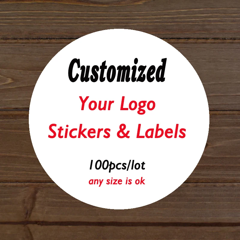 100 stickers op maat, logo's, bedankkaartjes, gepersonaliseerde stickers voor verpakkingen, namen, voor feesten, bruiloften, verjaardagen, exclusieve bedrukte stickers.