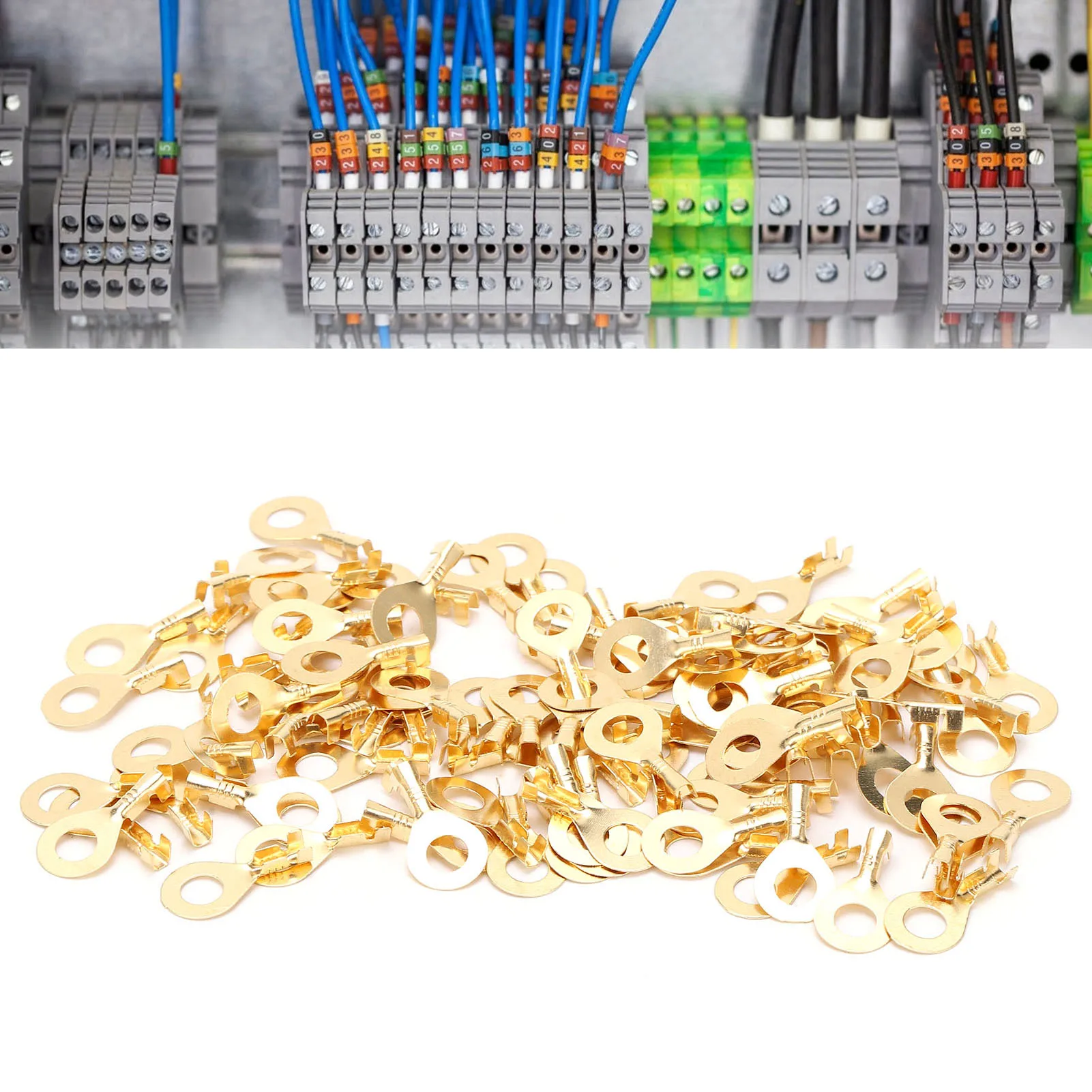 100 шт., обжимные клеммы для кабеля, 6,2 мм