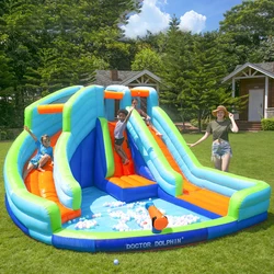 Two slides Inflatable children's jump castle jump swimming pool diving bed slides children's playground