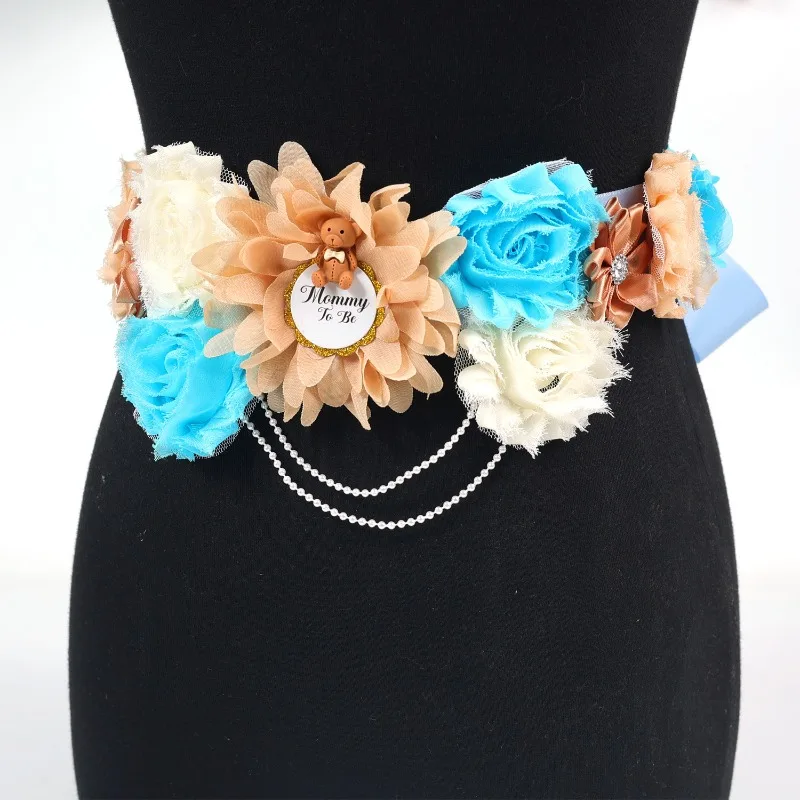 محاكاة زهرة الأمومة حزام حفلة ترحيب الوليد الخصر ختم شارة مجموعة