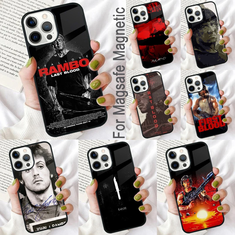 First Blood John J. Rambo Magnetic Soft Phone Case for iPhone 16 Promax 15 Pro 13 14 Plus 11 12 Mini MagSafe Coque