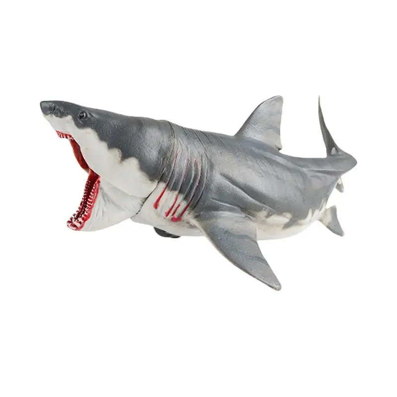 Simulation Marine Animal Model Shark Megalodons Shark Figures Model with Movable Mouth Educational Toys for Kids