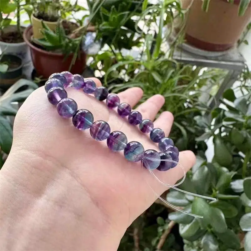 

8/9MM Natural Colored Fluorite Bracelet Women Beautiful Energy Healing Fashion Gemstone Jewelry Gift 1PCS