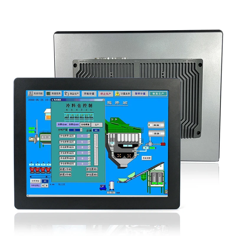 IP65 Factory OEM RS485/RS232 All in One 8th gen i3/i5 10/12/15/17 inch Touch Screen Panel Fanless Industrial PC