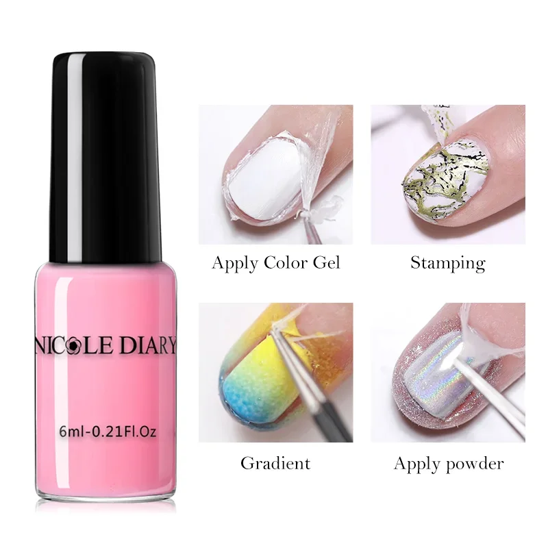 DIARY 6ML Peel Off Liquid Tape Odor-free Nail Edge Skin Care Liquid Nail Art Gel Latex Edge Protection Easy Removing Tool