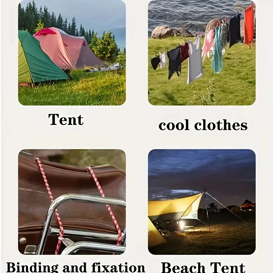 5/10m Random Color Thickened Nylon Clothesline,Portable Drying Rack,Suitable for Laundry and Bedding,Windproof Multifunction
