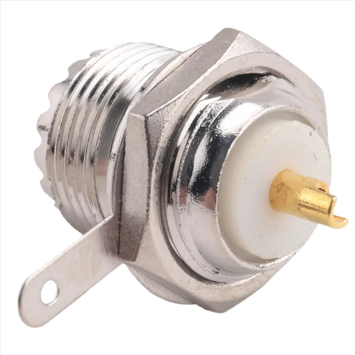 DT89 HOT UHF Female SO239 Jack Bulkhead Solder Panel Mount Straight Connector,silver