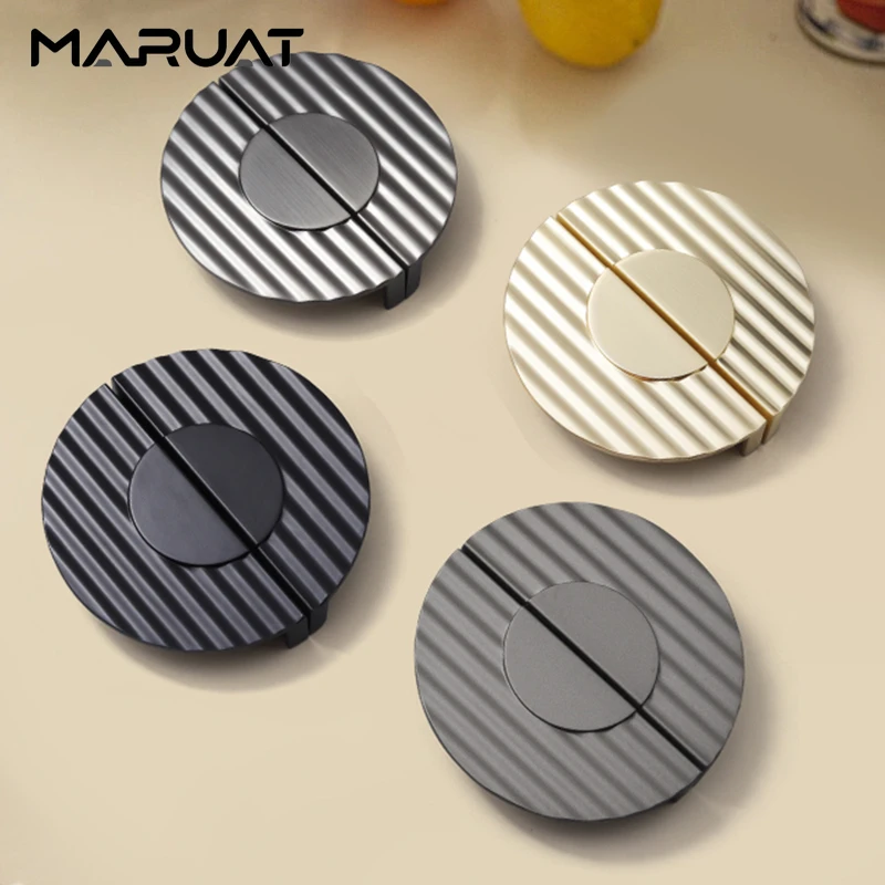 Zinc Alloy Half‑Round Furniture Handles Kitchen Cabinet Drawer Door Pull Handles Hole Center 64mm Wardrobe Hardware Accessories