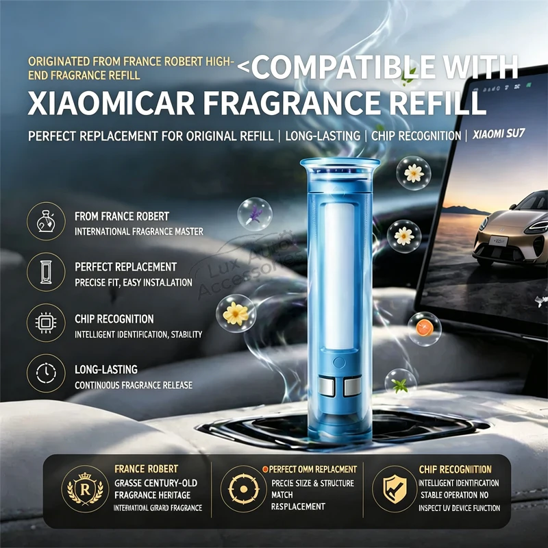 For Xiaomi SU7YU7 New Released Smart Car Fragrance Diffuser Replacement Stick Built-in Chip Recognizable Aroma Refill Supplement