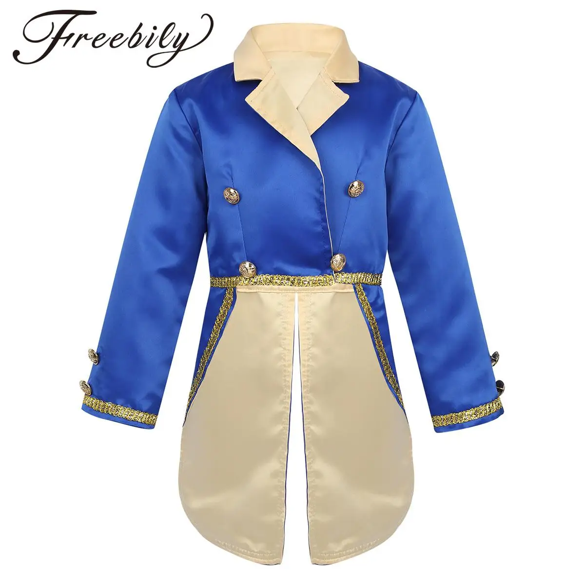 Boys Beauty Beast Cosplay Costume Carnival Halloween Prince Fancy Dress Up Turn-Down Collar Tuxedo Suit Jacket Tailcoat