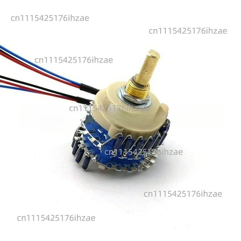 MN type left and right channel balance volume potentiometer, 2*23 gear copper shaft silver-plated sealed switch frame