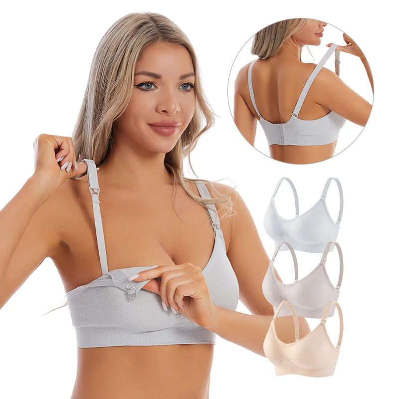 

New Gather Anti-sagging Breastfeeding Underwear Front Open Button Large Cup Breastfeeding Pregnant Women Breastfeeding Bra Cover