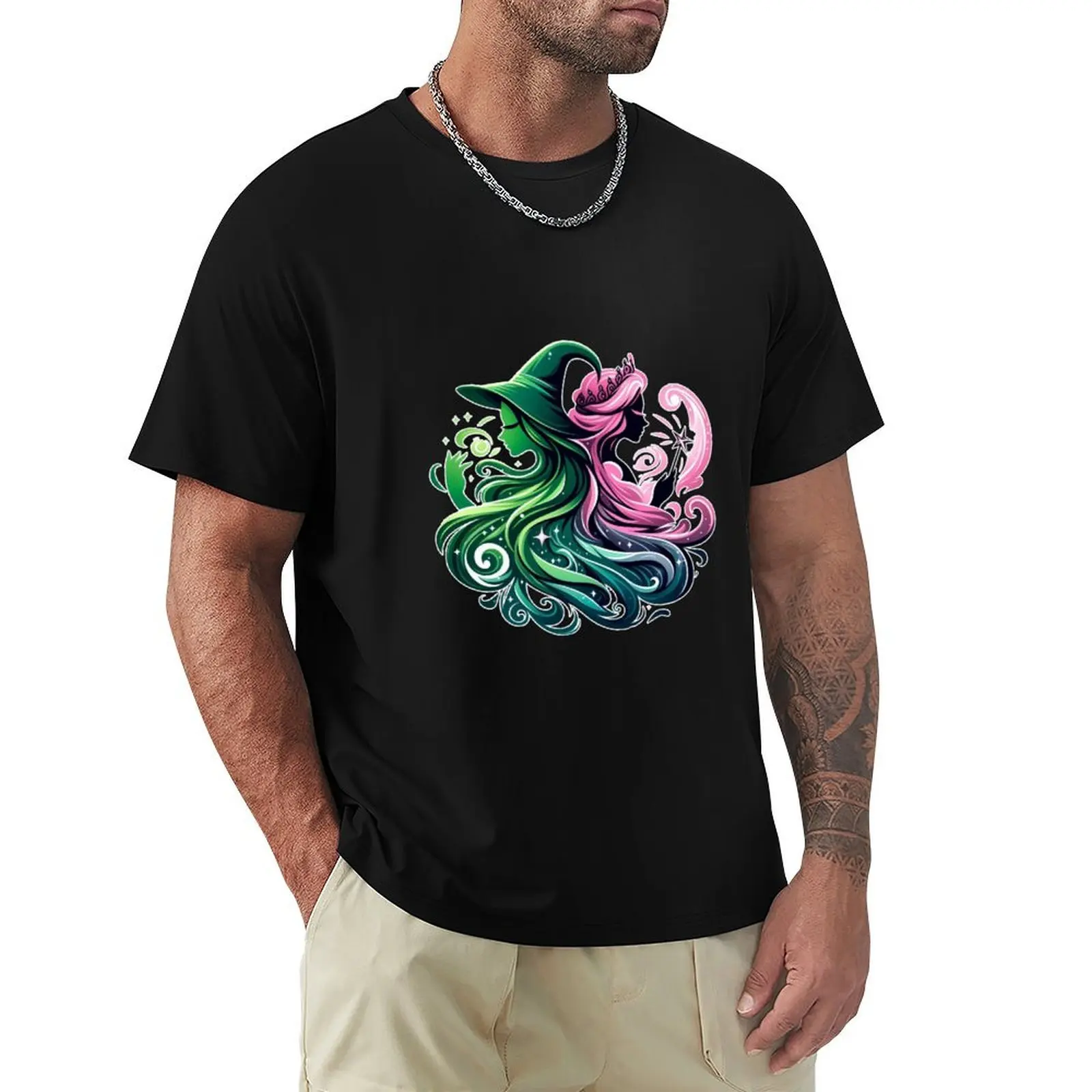 

Elphaba & Glinda Wicked the Musical T-Shirt vintage clothes man t shirt oversized t shirts for men