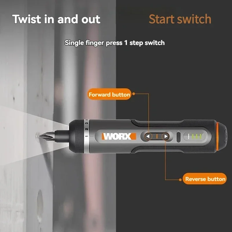 Youpin Worx Smart Cordless Electric 4V Electrical Screwdriver Sets Screwdrivers USB Rechargeable Handle 30 Bit Sets Tools