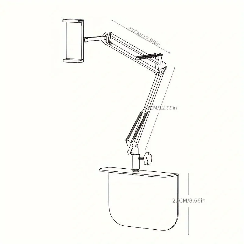 Hidden Mobile Phone Stand for   Bedside Table Top Universal Dormitory Stand - ° Swivelable, Adjustable, Sturdy and Foldable - S