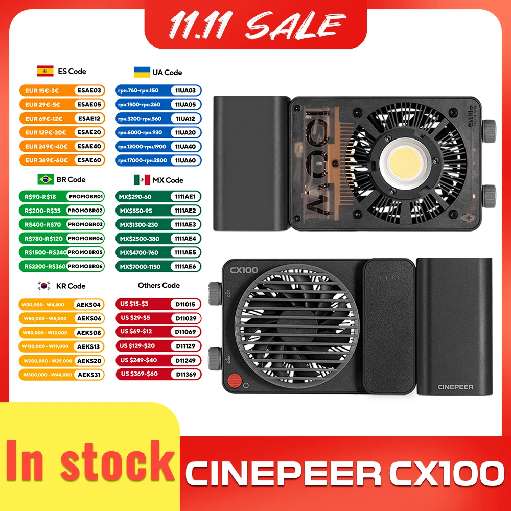 

ZHIYUN официальный cineодноранговый CX100 100 Вт портативный светодиодный монолитный блок света 2700K 6200K карманное видео Фотография заполняющее фотографическое освещение