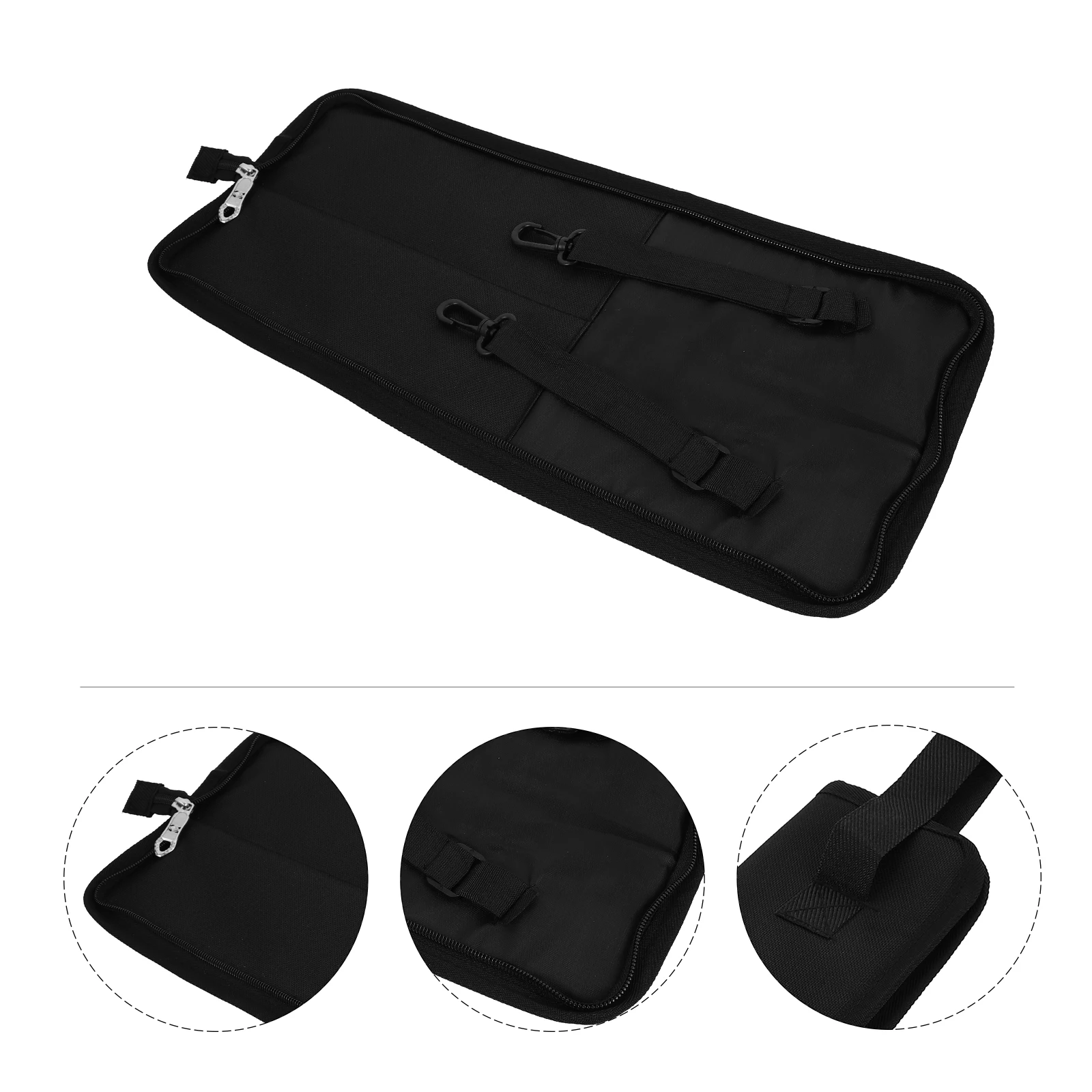 

Drum Stick Bag 12 Inch Storage Case Compact Lightweight Pouch for Drumsticks Foldable Mallets Bag Black Portable Carrying Strap
