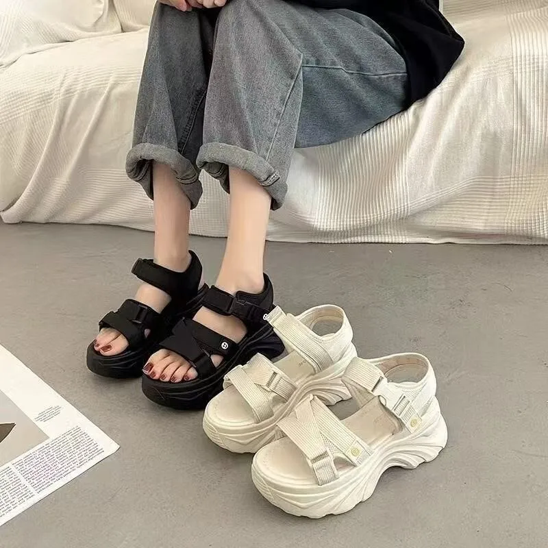 Summer Thick-soled Elevated Beach Casual Sneakers, Fashionable, Breathable and Comfortable Women's Sandals Zapatos Mujer