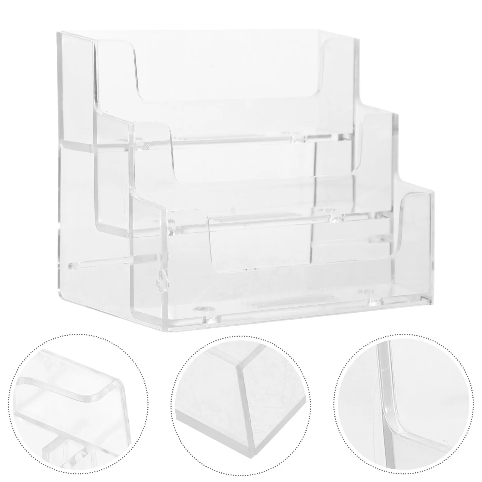

Transparent 3 Business Holder Display Card Holder Desk Business Card Stand Organizer Clear Storage Display Stand for Cards