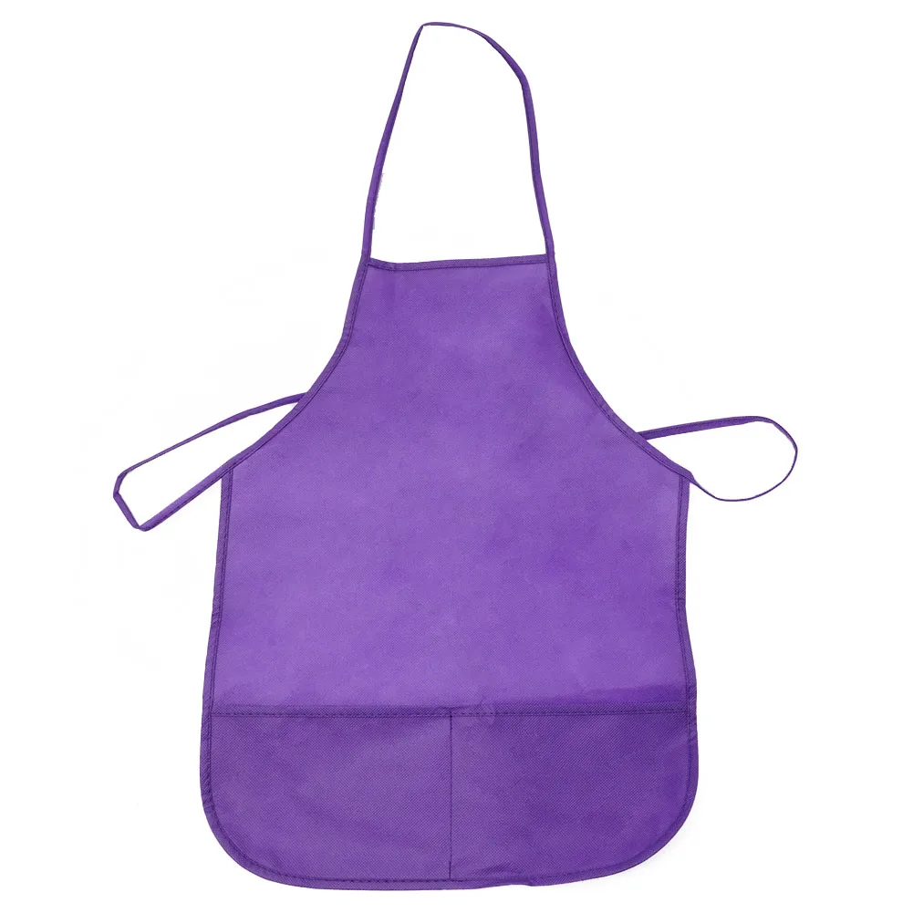 Apron Girl Aprons 36 * 48cm Kitchen Classroom Arts Crafts Painting Yellow Craft Chicken Baking Children Fabric