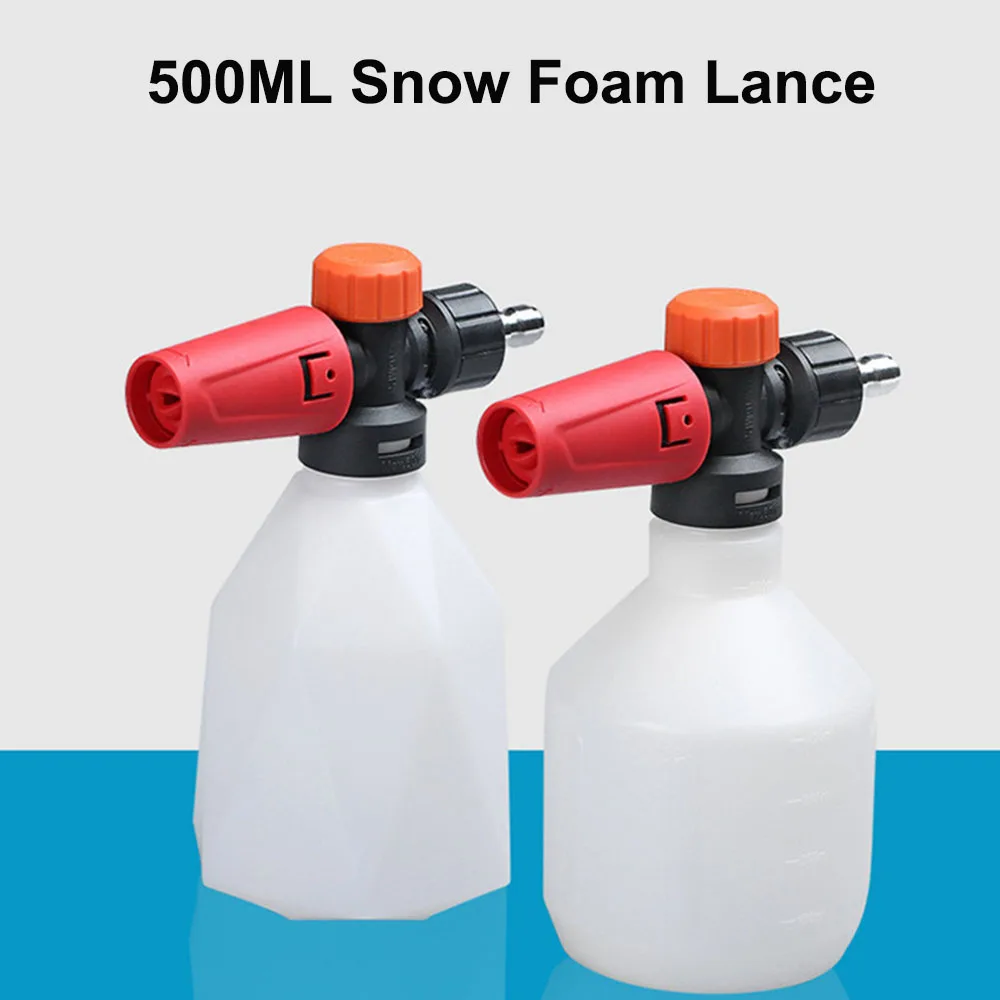500ML Snow Foam Lance G1/4 Quick Connect High Pressure Washer Soap Bottle Foam Cannon for Car Wash Car Cleaning Durable Easy