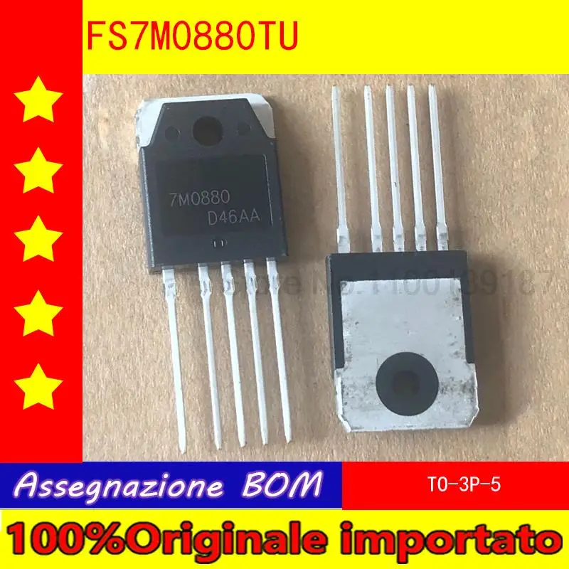 

10pcs/lot 7M0880 FS7M0880 FS7M0880TU TO-3P-5 Power switch tube 85W