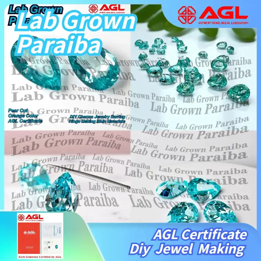 

Lab Grown Paraiba Pear Cut Gemstone for Jewelry Making DIY Charms Earrings Rings Lab Created Paraiba Tourmaline for Pendant
