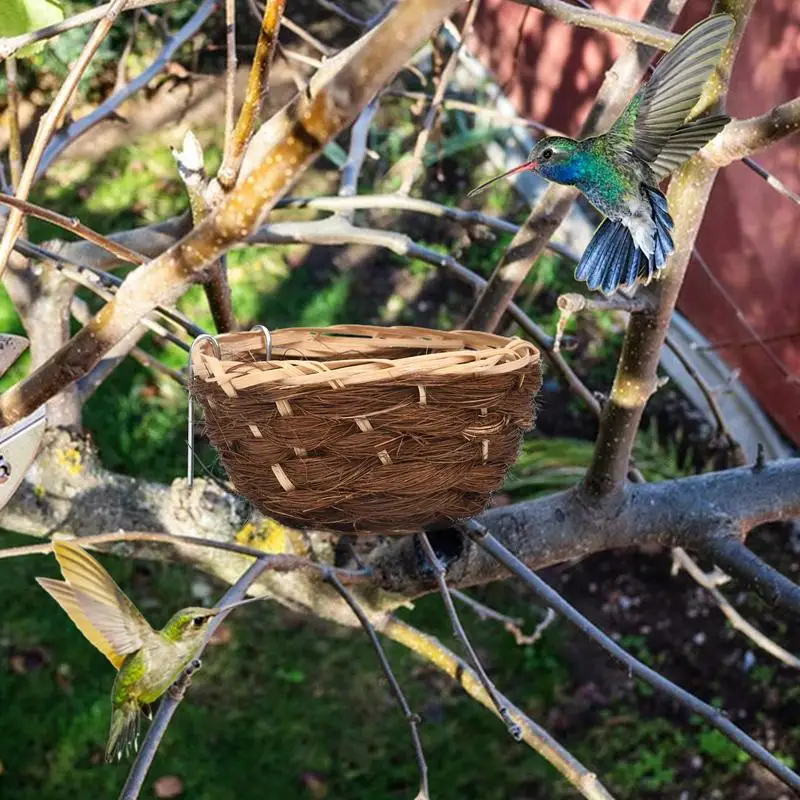 Bird Hut Natural Bird Hut Woven Nest Bed Hand Woven Bird Nest For Budgie Parakeet Cockatiel Conure Lovebird Canary Finch Small