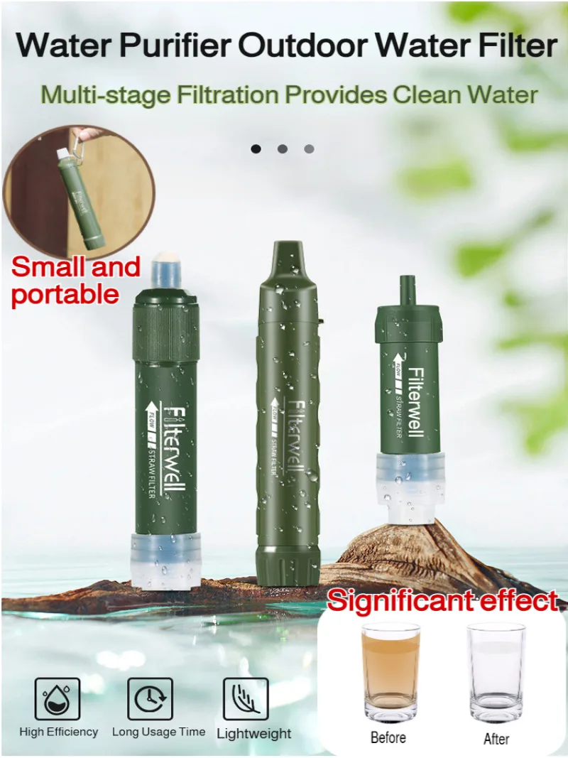 

Camping Emergency Water Purifier, Outdoor Portable Water Purifier, Wilderness Survival Emergency Water Purifier