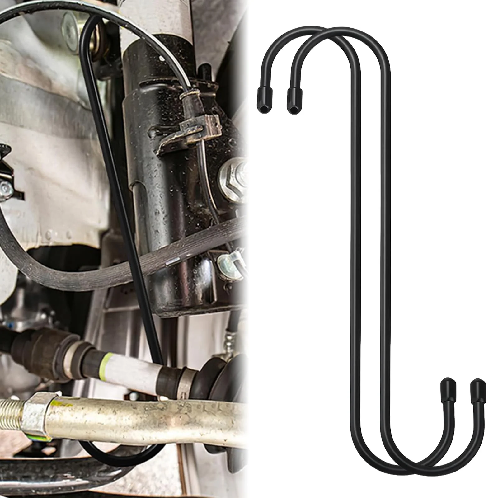 2PCS Brake Caliper Hanger Caliper Hangers Hooks with Rubber Tips, Rust-Proof Automotive Tools for Braking, Axle, Suspension