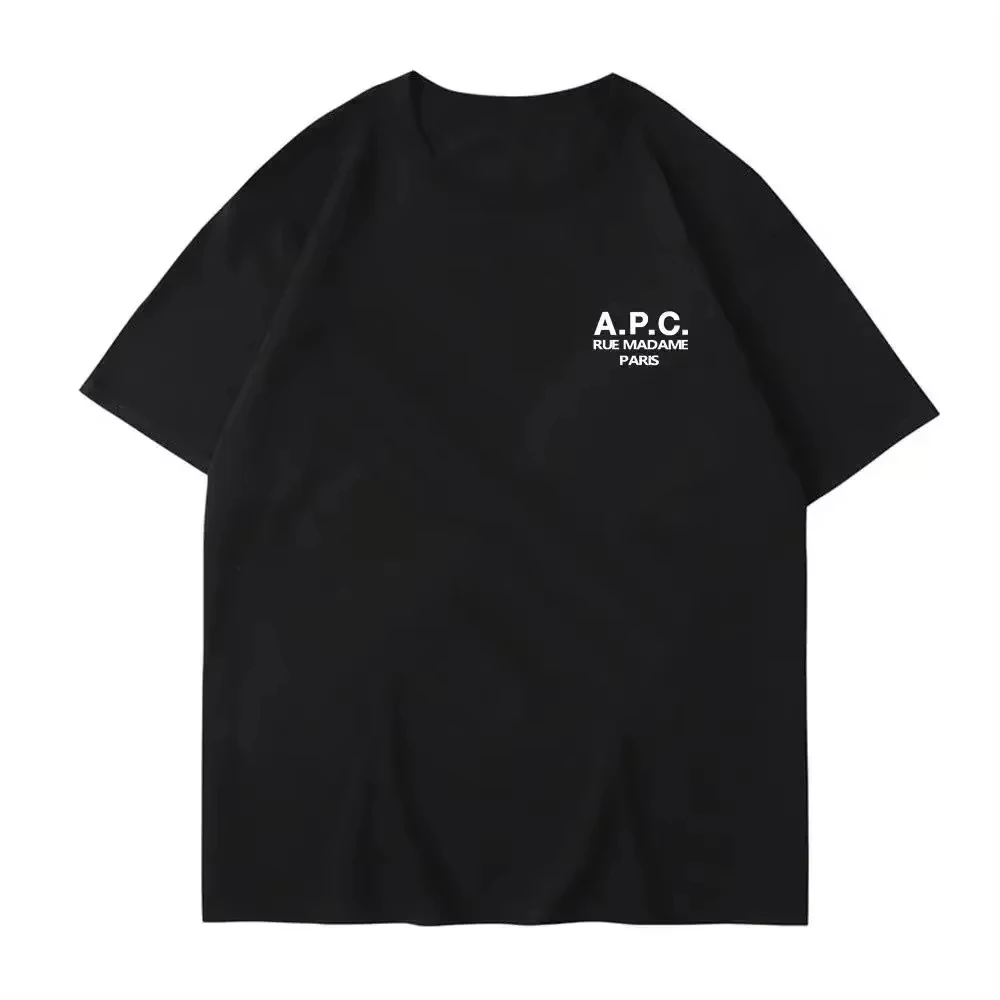 2024 New APC Letter Printing Short Sleeved T-shirt Unisex S-3XL Summer Women Top Tees Streetwear Clothing