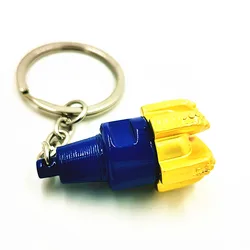 Keyrings Key Holder Oilfield Drill bit Pendant Oil well Jewelry Gift Sticker Keychain