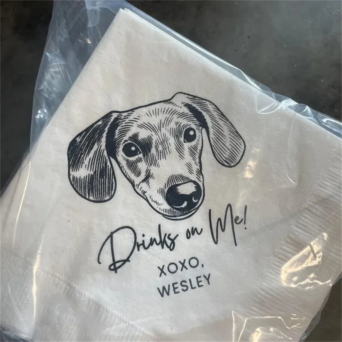 50Pcs Custom Pet Cocktail Napkins, Dog Wedding Napkins, Custom Pet Cocktail Napkins, Customized Pet Napkins, Custom Pet Portrait