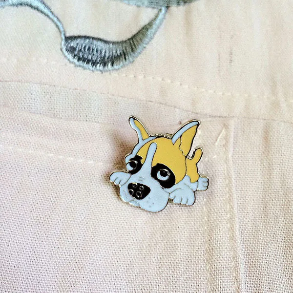 Cute Metal boxer dog Enamel Pins pet dog Cartoon Animal Badge Lapel Brooch Jewelry Gifts