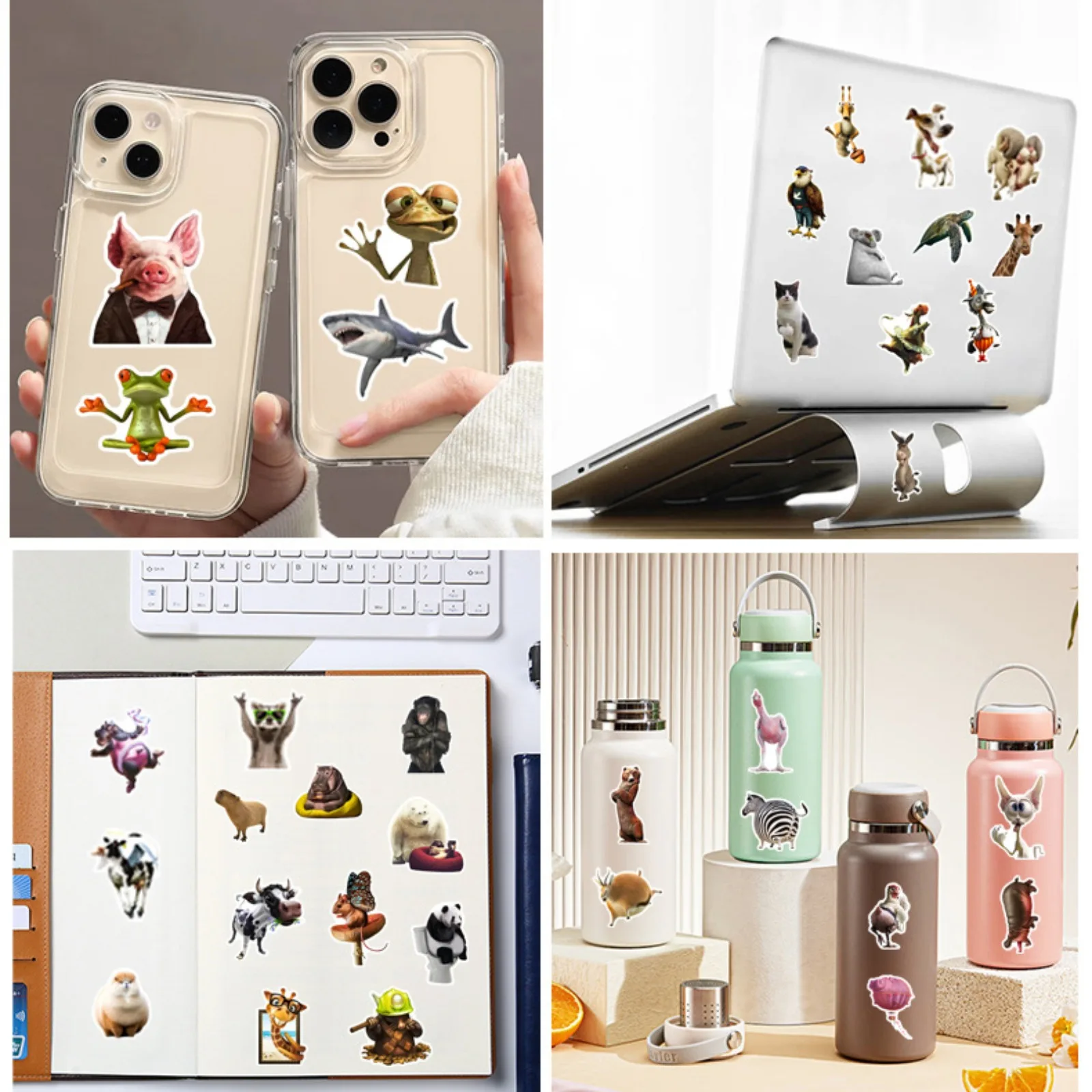 10/25/50pcs Mixed Animal Funny Meme Stickers for DIY Stationery Suitcase Water Bottle Phone Laptop Pad Scrapbooking Helmet