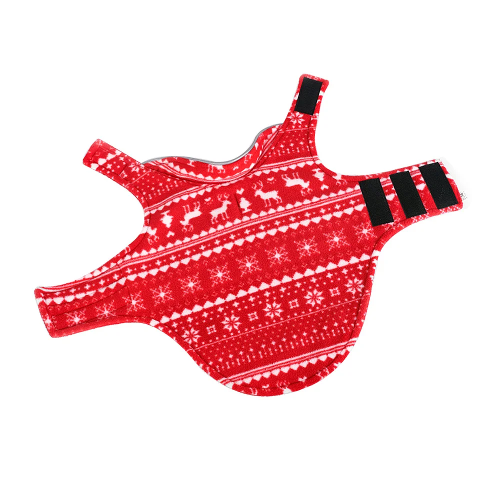 

1Pcs Christmas Print Dog Coat Premium Polar Fleece Holiday Pet Costume for Small Dogs Chihuahua Pomeranian Poodle Winter