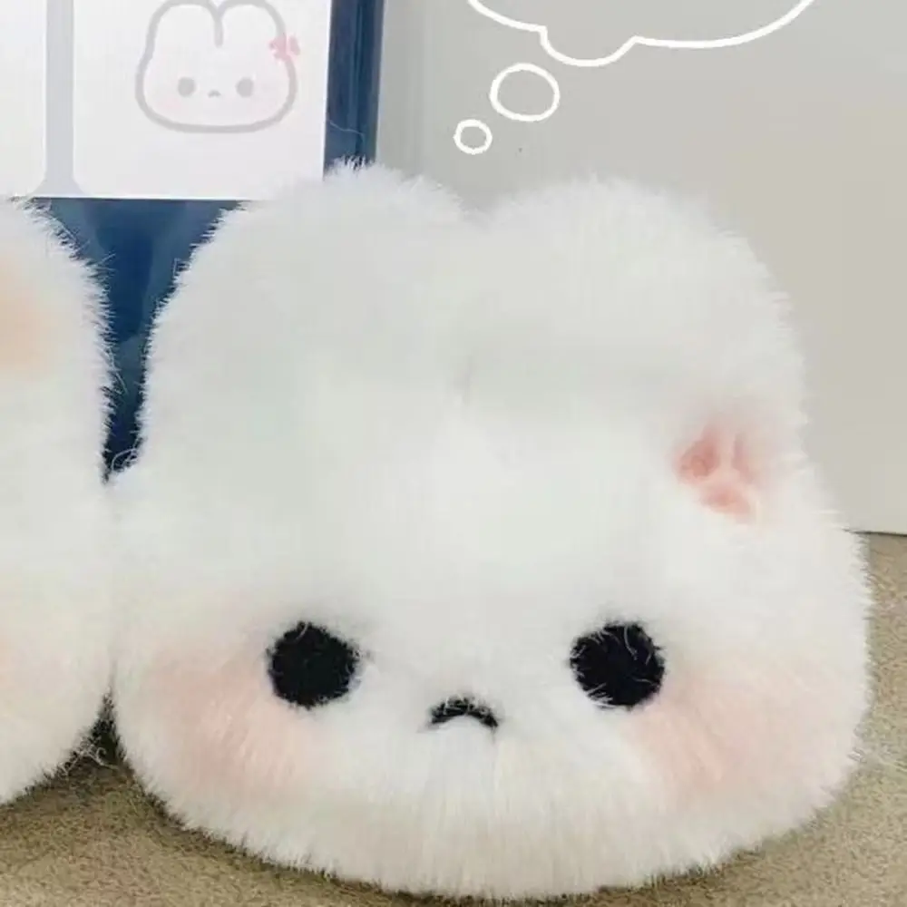 Funny Plush Rabbit Pendant Stuffed Doll Hanging Ornament Rabbit Keychain Make A Sound Couple Key Ring Bag Decoration