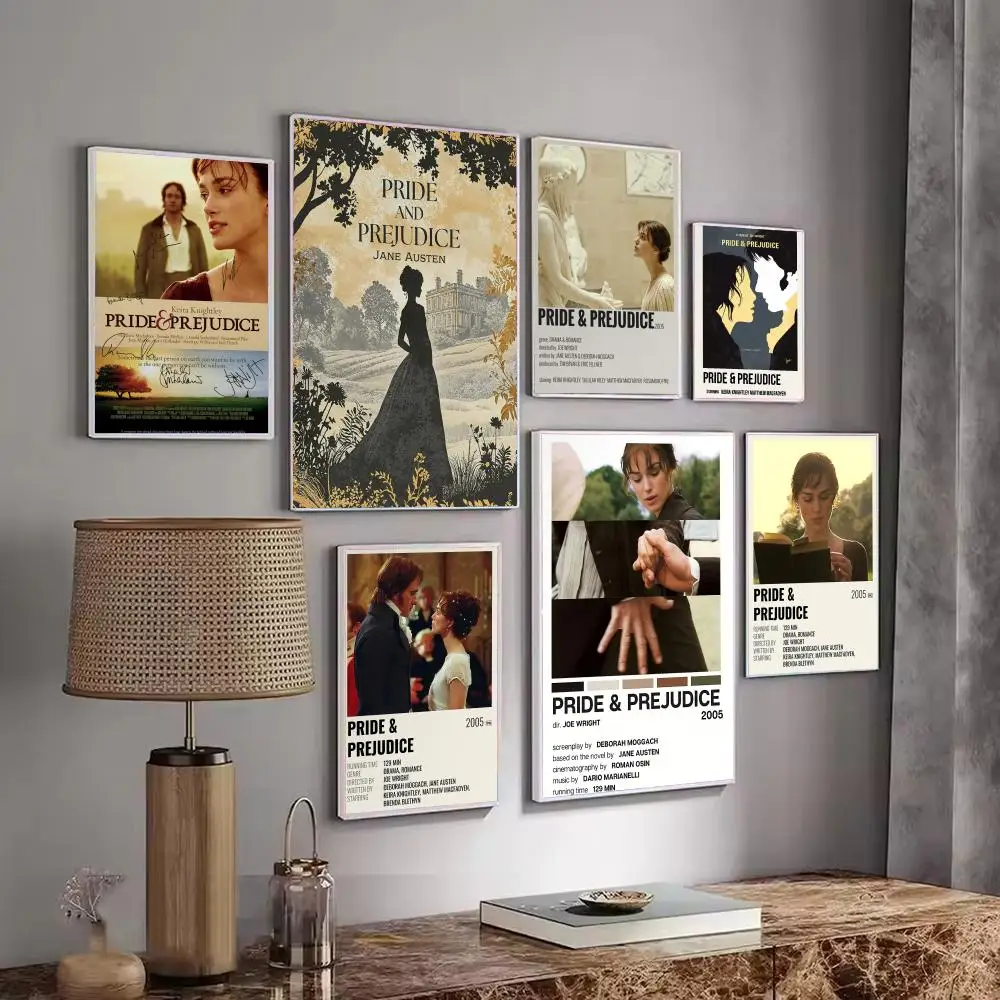 Classic Movie P-Pride And P-Prejudice Poster Decorative Wall Art Stickers Mural Photo Print for Home Living Room Hallway Decor