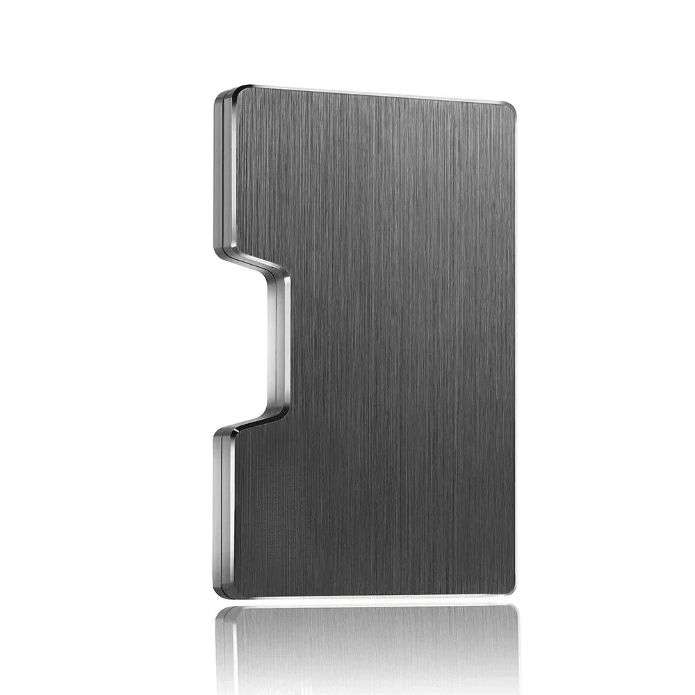 RFID-Kreditkartenetui, minimalistisch, schlank, Metall-Geldbörse, luxuriöser Geldscheinklammer aus Edelstahl, kleiner Mini-Kartenetui aus Aluminium für Herren – Detail 10