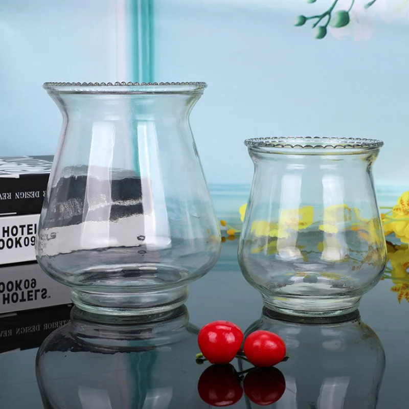 Creative New Style Green Radish Hydroponic Flower Pot Transparent Glass Vase Natural Wood Grain Vase Perforated Bottle