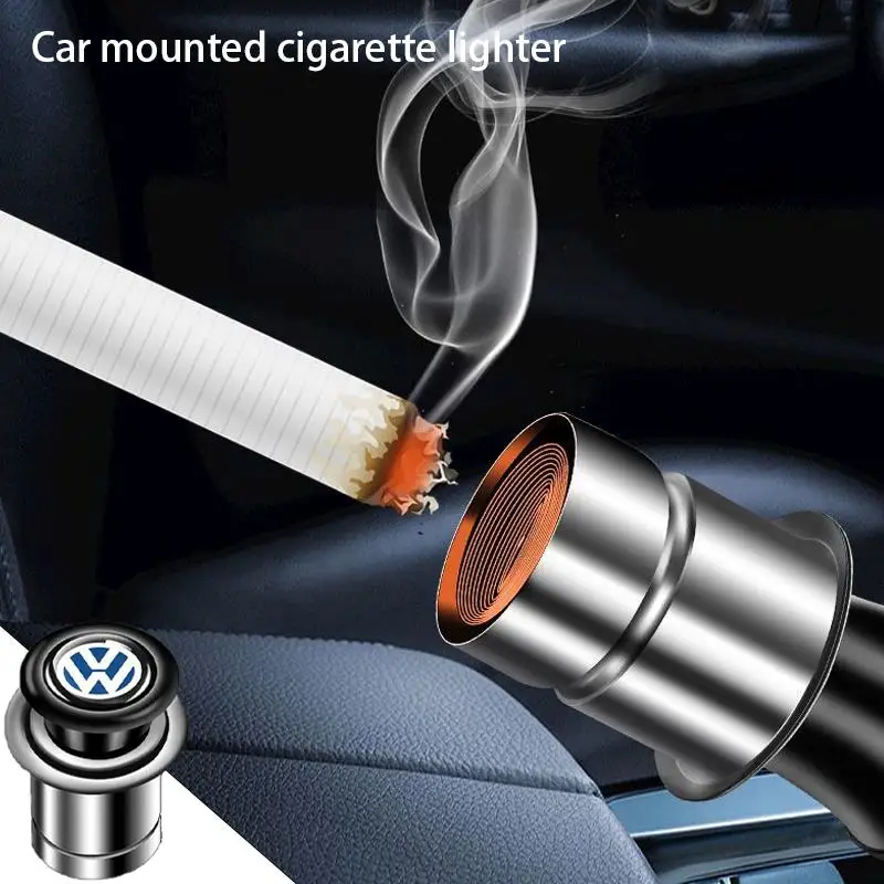 

JSDYT New Car Cigarette Lighter 12V ABS Stainless Material For Volkswagen Rline R line Golf Passat Polo Tiguan Jetta Sticker