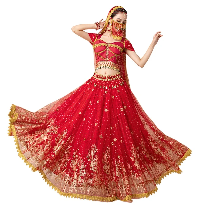 

Exotic Indian Dance Performance Suit Adult Female New Big Swing Skirt Western Regions Princess Dance Performance Suit