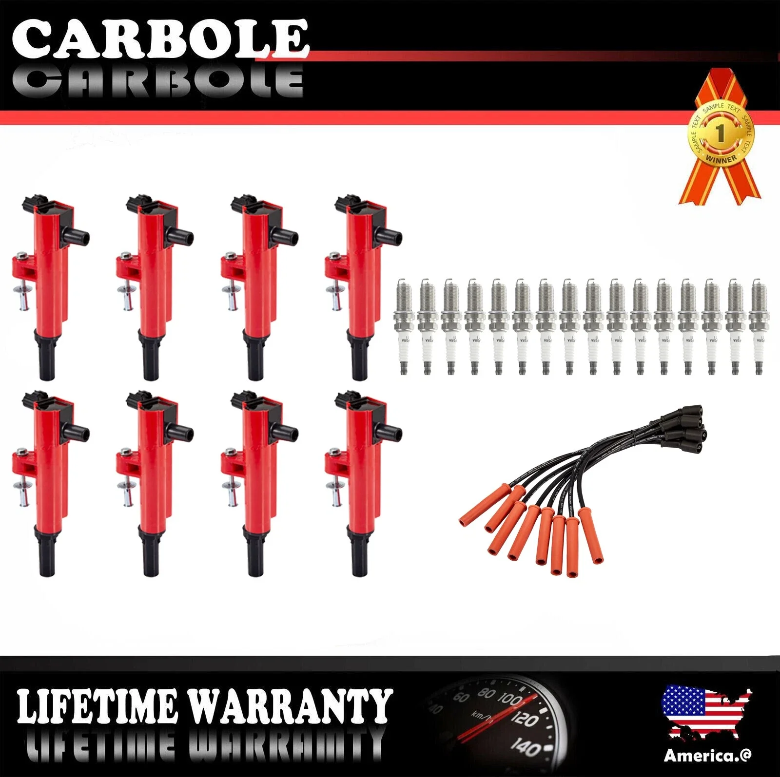 

For (2008-2010) Dodge Ram 1500 UF601 Ignition Coils Spark Plug Wires Tune up Kit