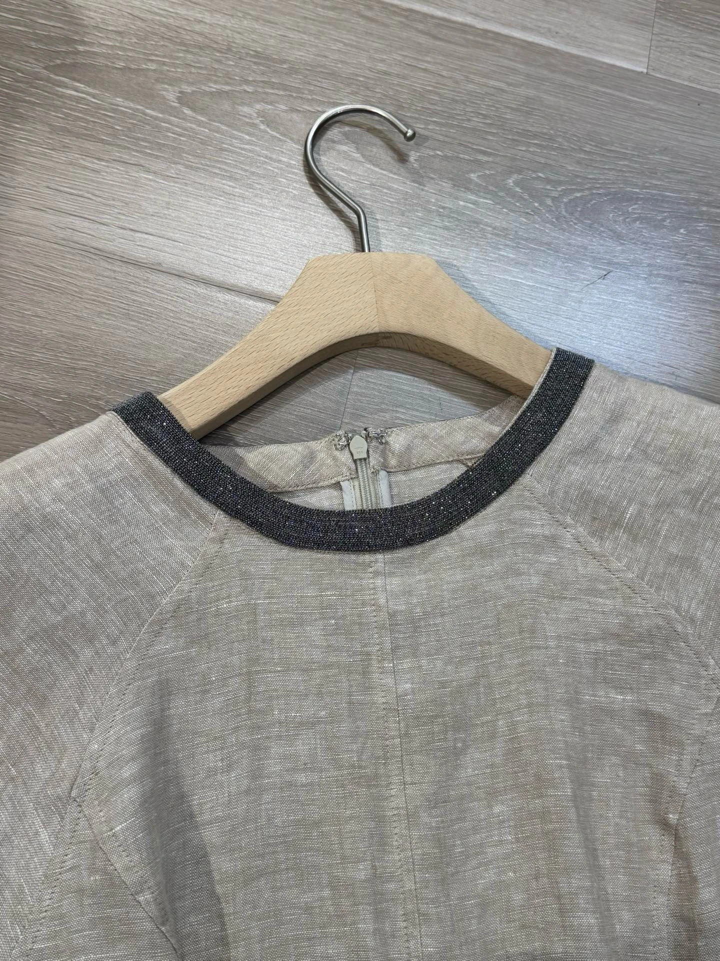 2025 Vestido de lino con cuentas nuevo de primavera y verano para mujer de alta calidad